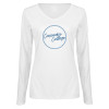 Thumbnail image for  Womens White Long Sleeve V Neck Tee
