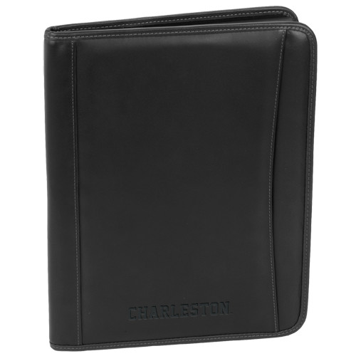  Millennium Black Leather Writing Pad - Charleston Flat Deboss