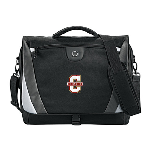 Black/Grey Slope Computer Messenger Bag - Official Logo - C Charleston