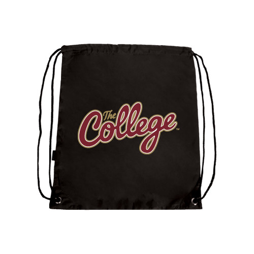  Black Drawstring Backpack - The College Script