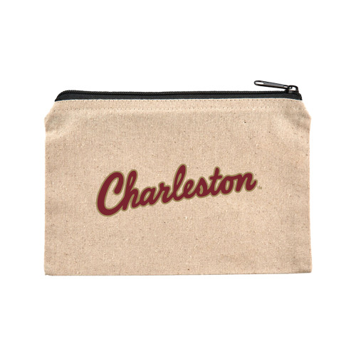  8oz. Natural Cotton Travel Pouch - Charleston Script
