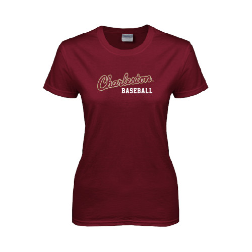 College of Charleston Womens Maroon Short Sleeve Tee