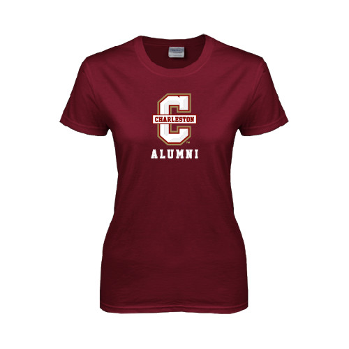  Womens Maroon Short Sleeve Tee - Alumni