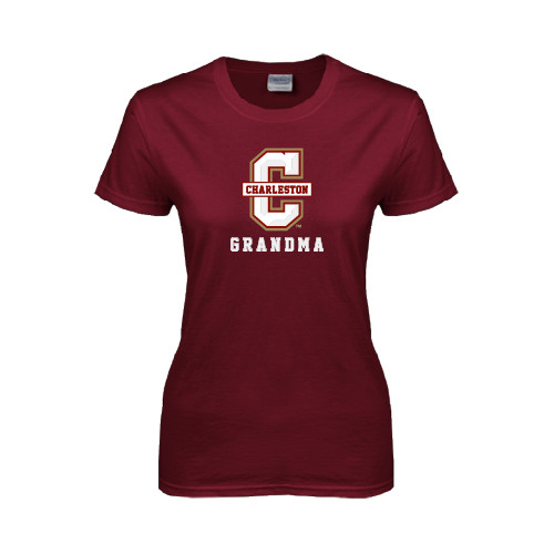  Womens Maroon Short Sleeve Tee - Grandma