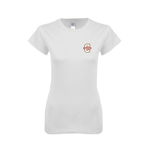  Next Level Womens White Boyfriend Tee - Official Logo - C Charleston