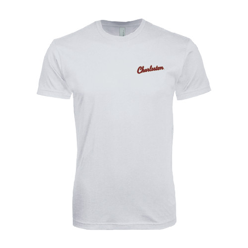 Next Level White SoftStyle T Shirt - Charleston Script