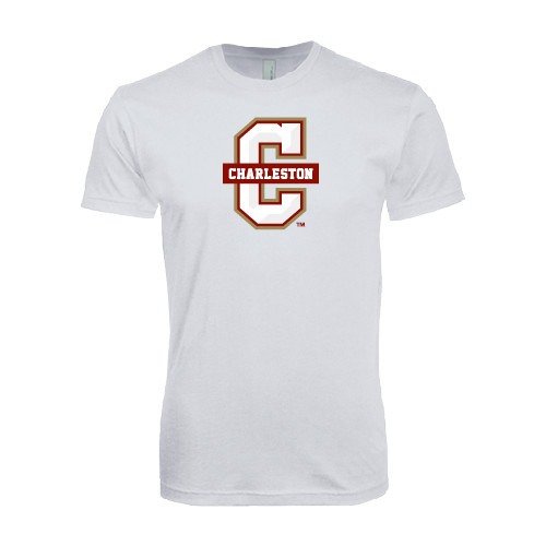  Next Level White SoftStyle T Shirt - Official Logo - C Charleston