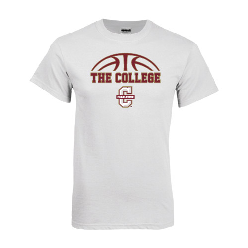  White T Shirt - Basketball Ball Design