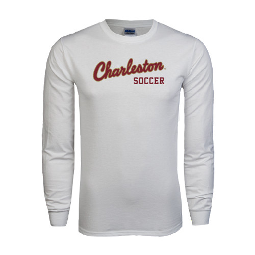  White Long Sleeve T Shirt - Soccer