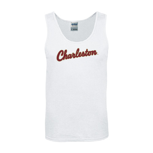  White Tank Top - Charleston Script