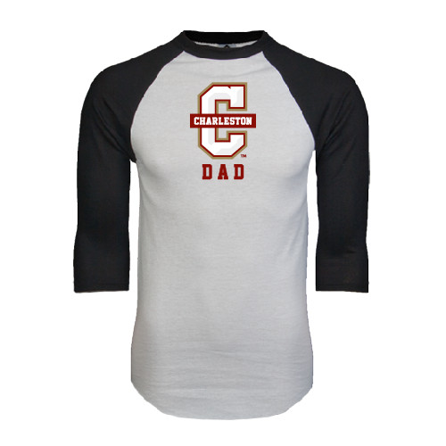  White/Black Raglan Baseball T Shirt - Dad