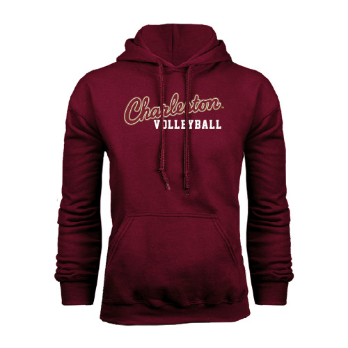  Maroon Fleece Hoodie - Volleyball