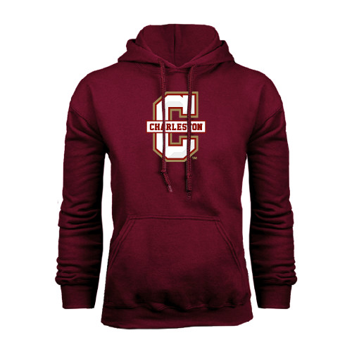  Maroon Fleece Hoodie - Official Logo - C Charleston