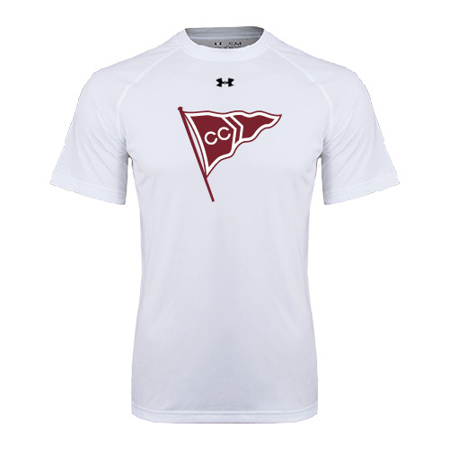  Under Armour White Tech Tee - CC Sailing Flag Rising