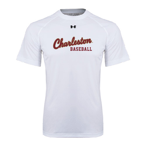  Under Armour White Tech Tee - Baseball