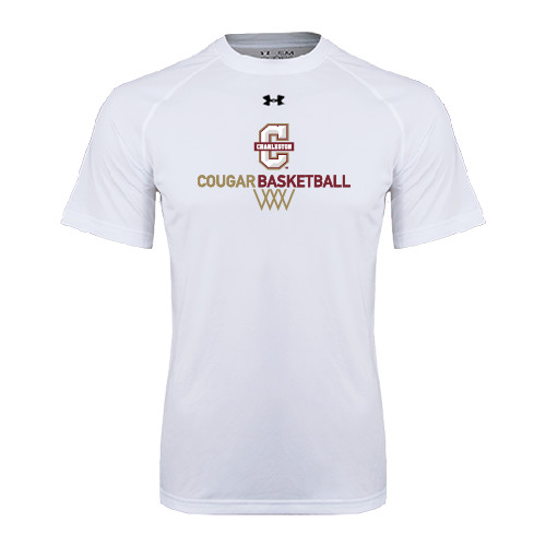  Under Armour White Tech Tee - Basketball Net Design