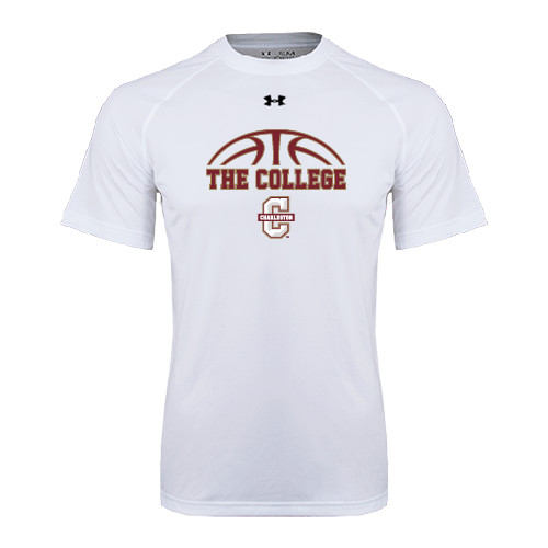  Under Armour White Tech Tee - Basketball Ball Design