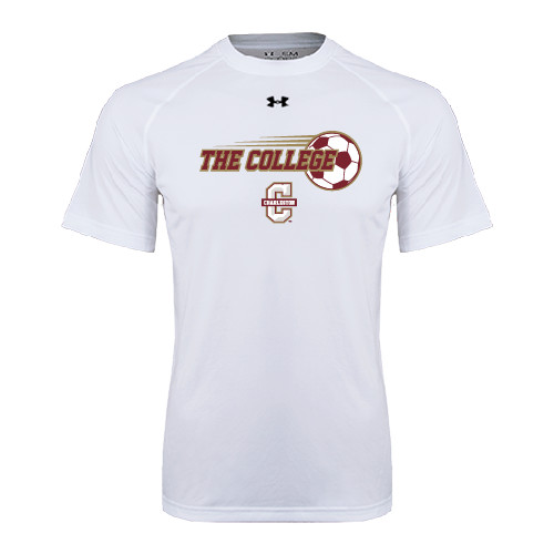  Under Armour White Tech Tee - Soccer Ball Design