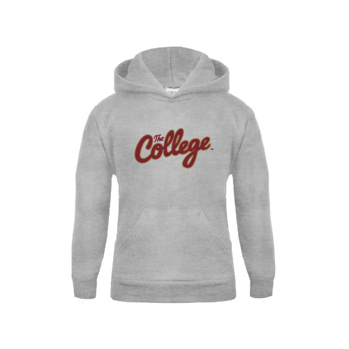  Youth Grey Fleece Hood - The College Script