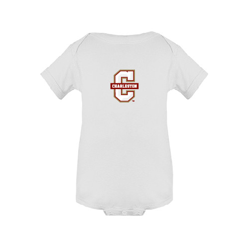  White Infant Onesie - Official Logo - C Charleston