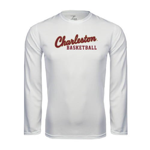  White Performance Long Sleeve Shirt - Basketball