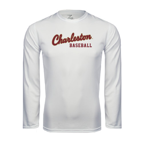  White Performance Long Sleeve Shirt - Baseball