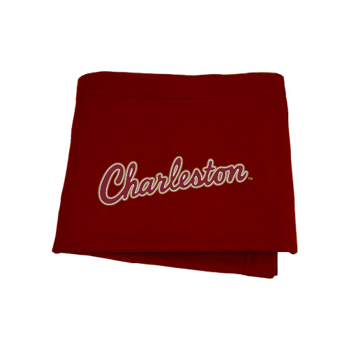  Maroon Sweatshirt Blanket - Charleston Script