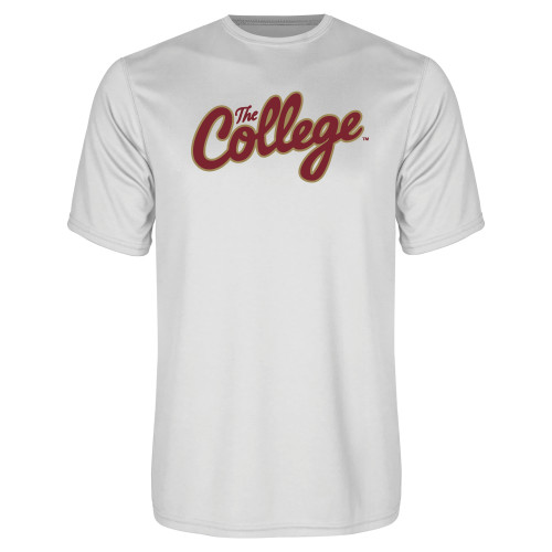  White Performance Tee - The College Script