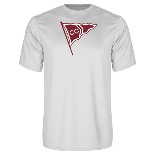  White Performance Tee - CC Sailing Flag Rising