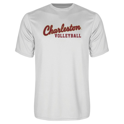  White Performance Tee - Volleyball