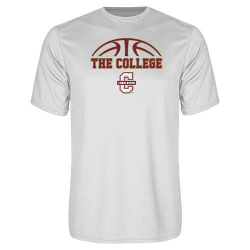  White Performance Tee - Basketball Ball Design