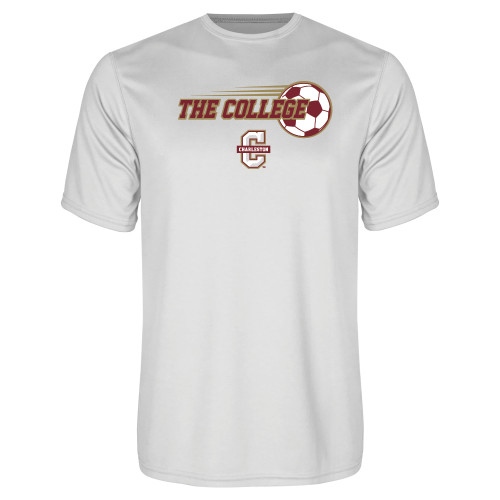  White Performance Tee - Soccer Ball Design