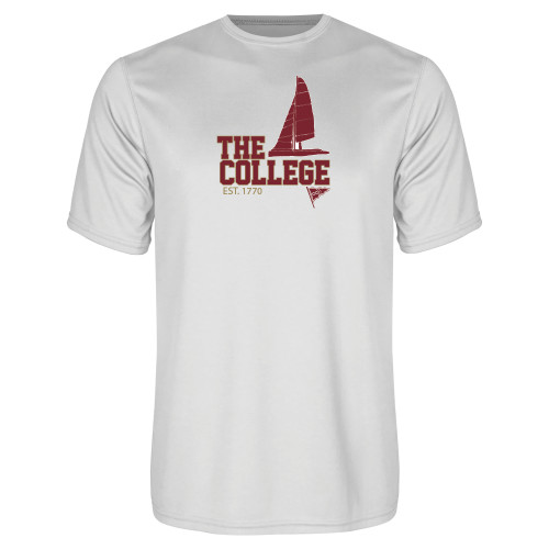  White Performance Tee - Sail Boat Design