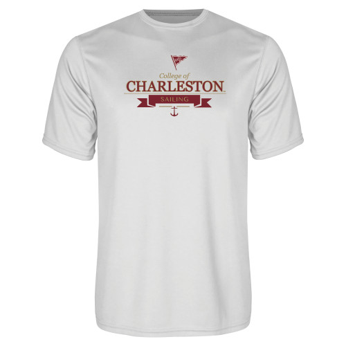  White Performance Tee - Sailing Anchor Design