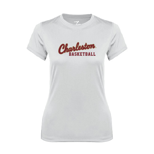  Womens White Performance Tee - Basketball