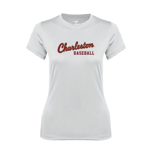  Womens White Performance Tee - Baseball