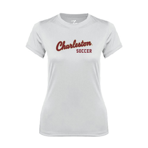  Womens White Performance Tee - Soccer