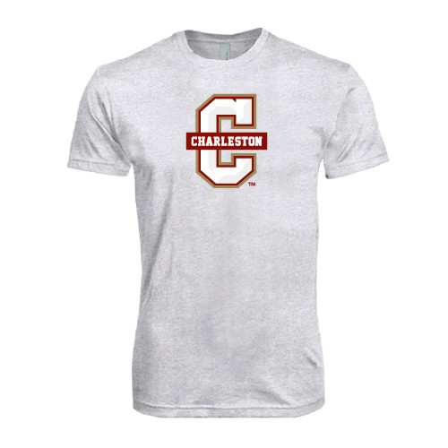  Next Level Heather White Triblend Tee - Official Logo - C Charleston