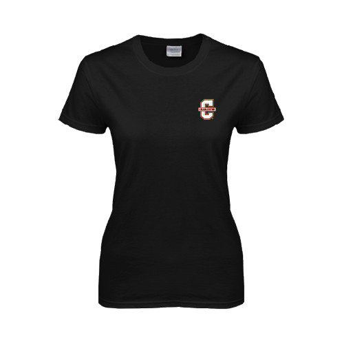  Womens Black Short Sleeve Tee - Official Logo - C Charleston