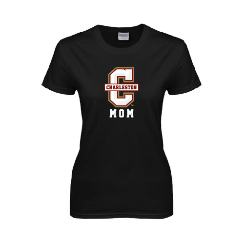  Womens Black Short Sleeve Tee - Mom