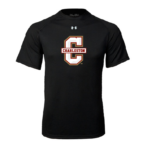  Under Armour Black Tech Tee - Official Logo - C Charleston