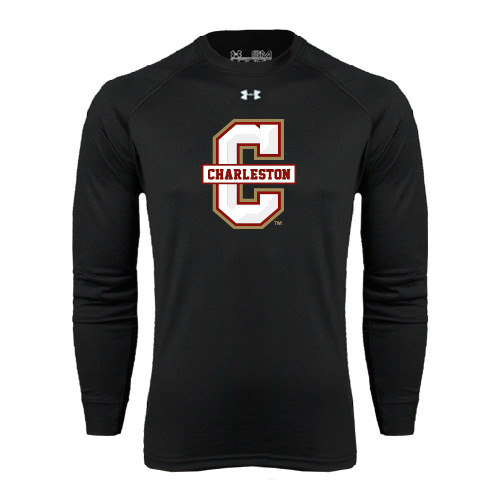  Under Armour Black Long Sleeve Tech Tee - Official Logo - C Charleston