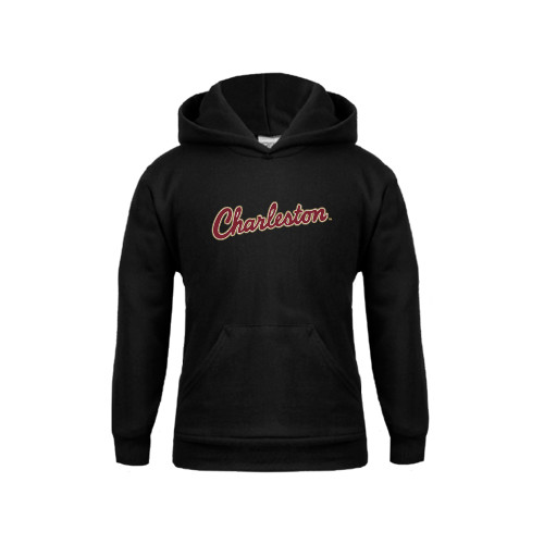  Youth Black Fleece Hoodie - Charleston Script