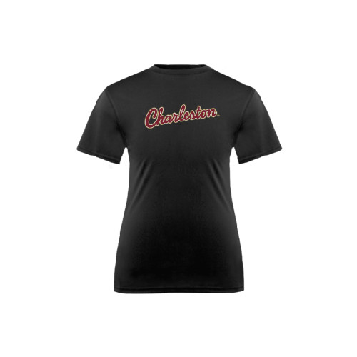  Youth Performance Black Tee - Charleston Script