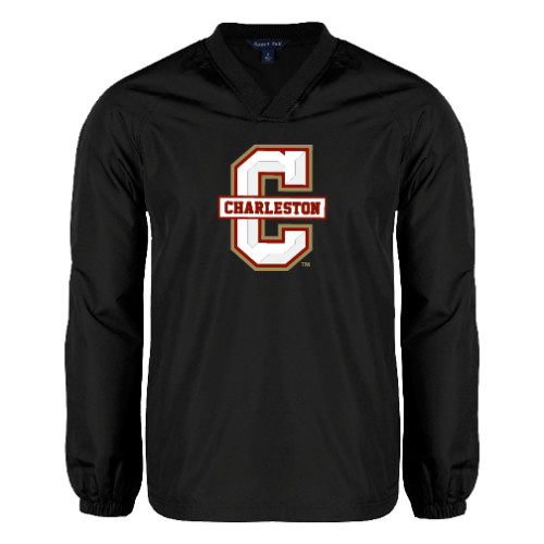  Black V Neck Raglan Windshirt - Official Logo - C Charleston