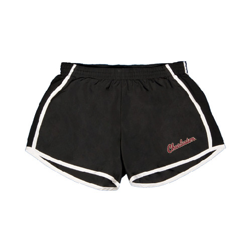  Womens Black/White Team Short - Charleston Script