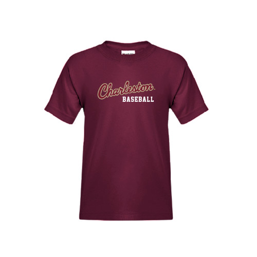 College of Charleston Youth Maroon T Shirt-XS