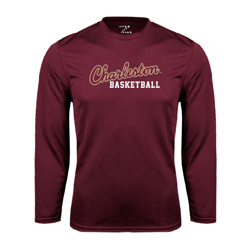  Maroon Performance Long Sleeve Shirt - Basketball