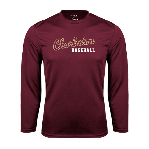 Maroon Performance Long Sleeve Shirt - Baseball