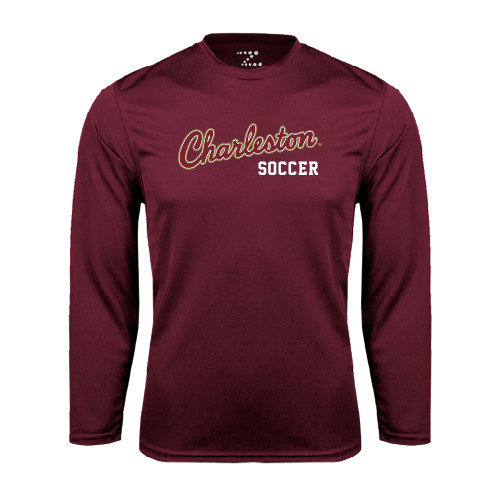  Maroon Performance Long Sleeve Shirt - Soccer
